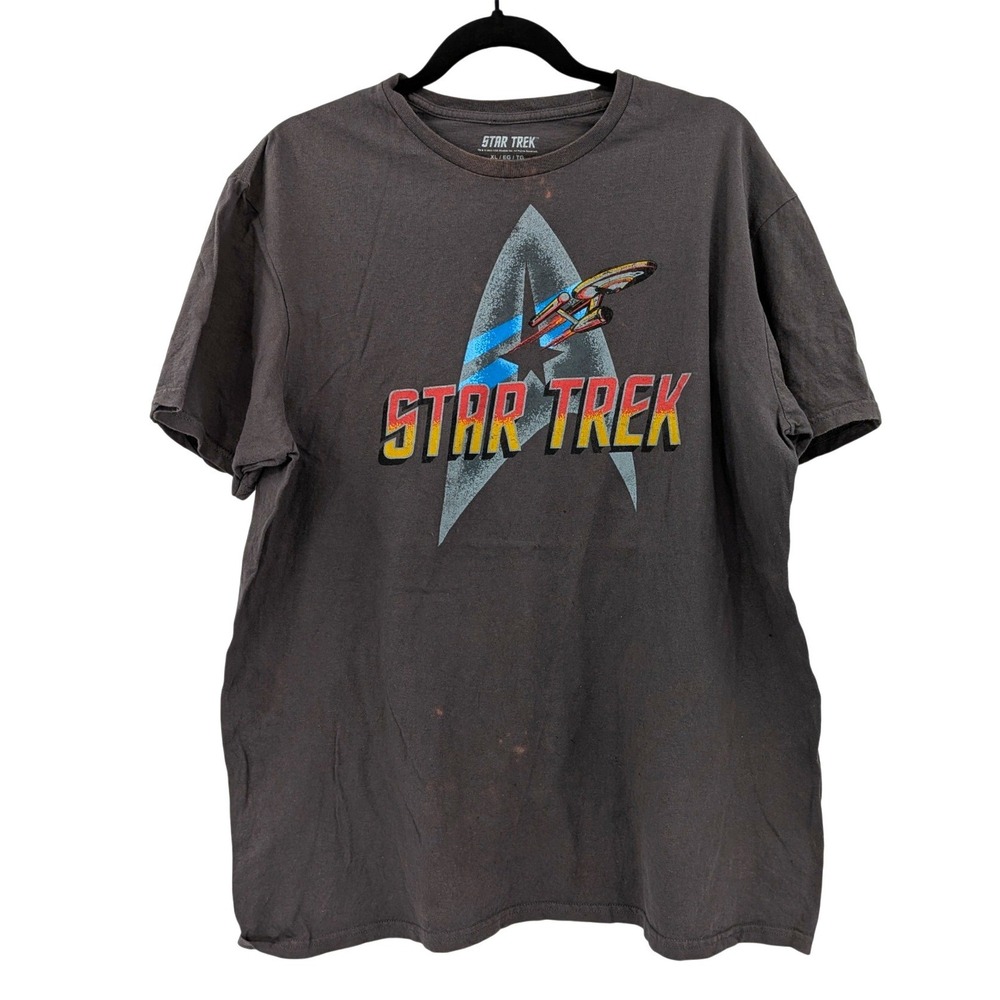 Star Trek Graphic Tee XL Faded Wash Sci-Fi‎ Fan Shirt Distressed Look